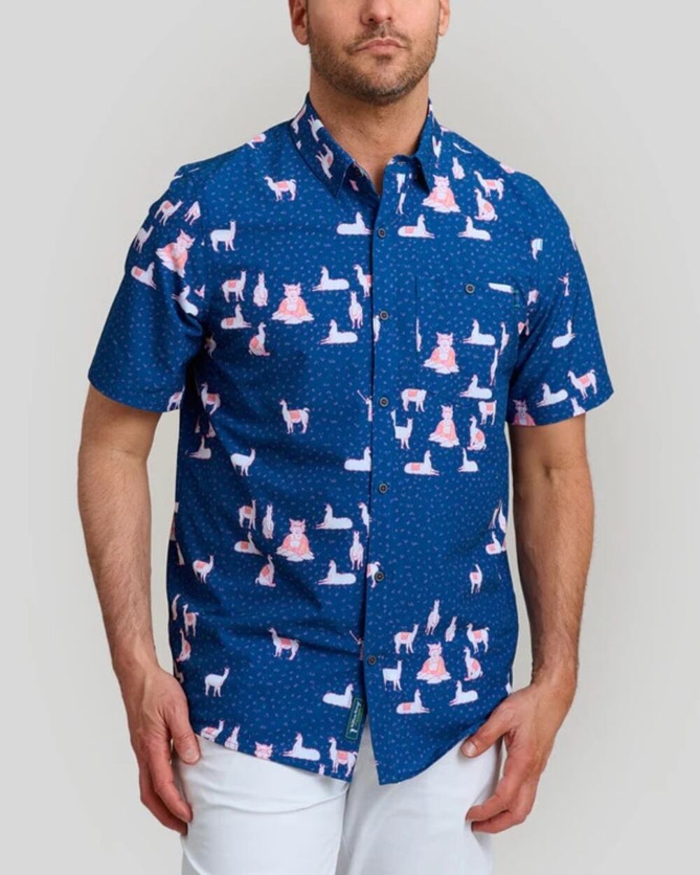 The Llama Mens Button Down Polo William Murray Golf Size Medium